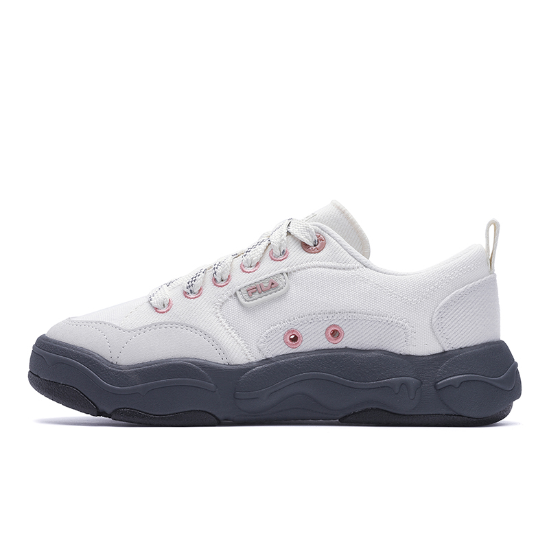 FILA BURGER Hamburger Shoes Low Top Canvas Shoes Women's White Gray
