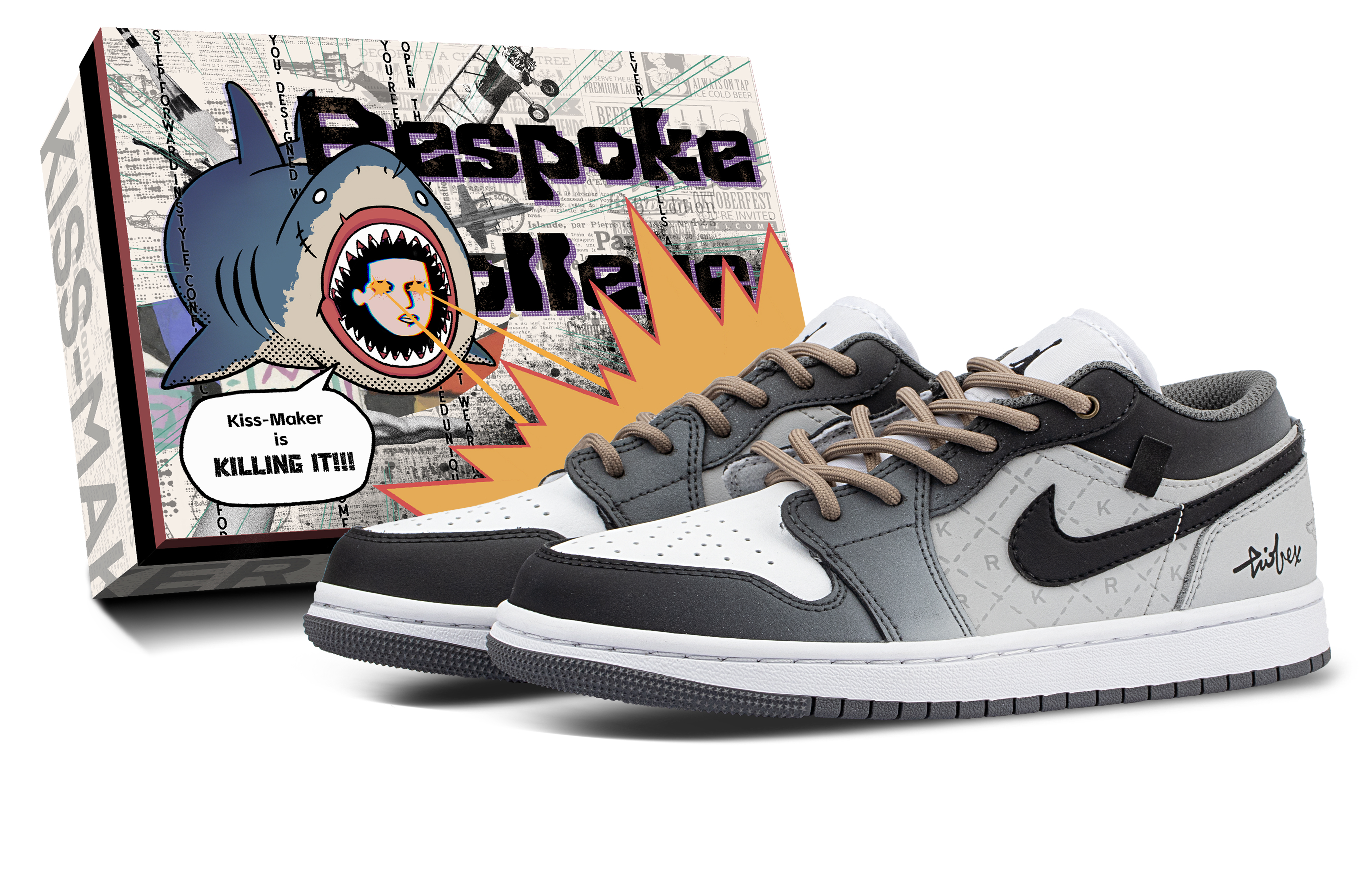 Jordan Air Jordan 1 Low Top Vintage Basketball Shoes Unisex Gray