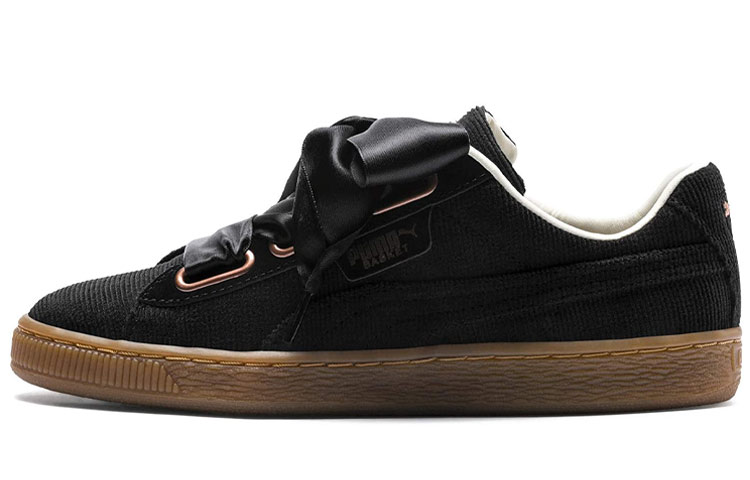 PUMA Basket Heart Corduroy 'Black Brown' Women's
