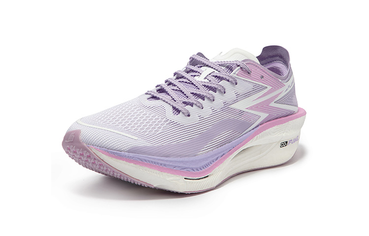 361° Fly Burn 3 Cushioning Anti-Slip Wear-Resistant Breathability Low-Top Running Shoes Unisex White Purple