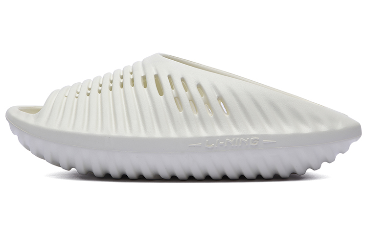 LiNing Xuankong Slay Quiet Abrasion-Resistant Slide Slippers Unisex Cream White