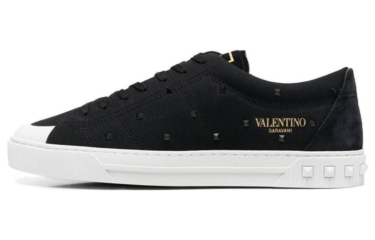 Valentino Low Top Stylish Skateboarding Shoes Men's Black