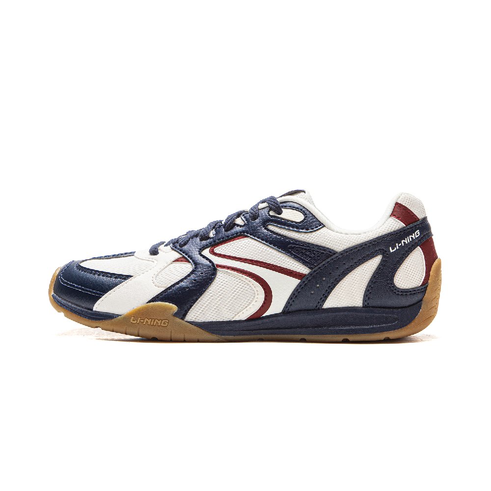LiNing Film Retro Slip Resistant, Abrasion Resistant, Lightweight Low Top Casual Shoes Women's White Blue