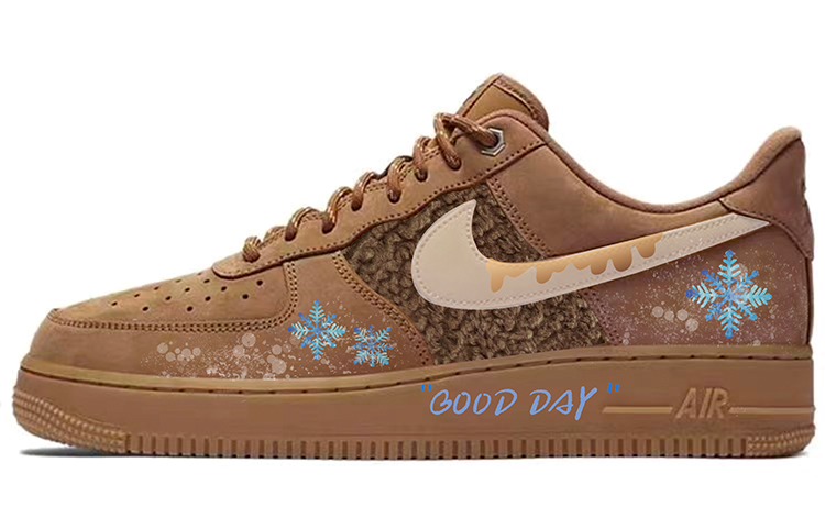 Nike Air Force 1 Non-slip Lightweight Low-Top Skateboard Shoes Unisex Umber