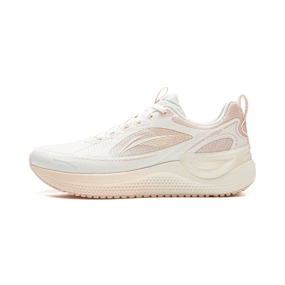 LiNing EasyFit 2 Shock Absorbers Slip Resistant Abrasion Resistant Breathable Low Top Running Shoes Women's White Pink
