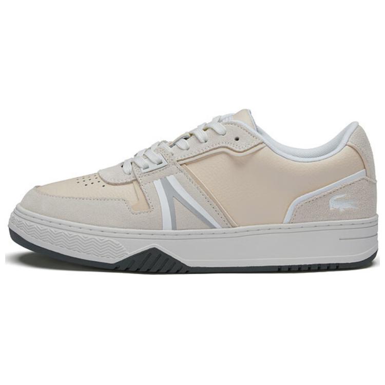 LACOSTE Skateboard Shoes Men Low-Top Beige Gray