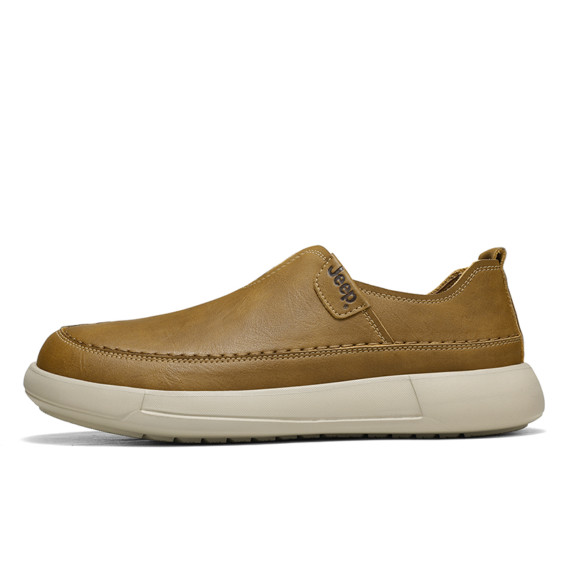 Jeep Skateboard Shoes Men Low Top Khaki