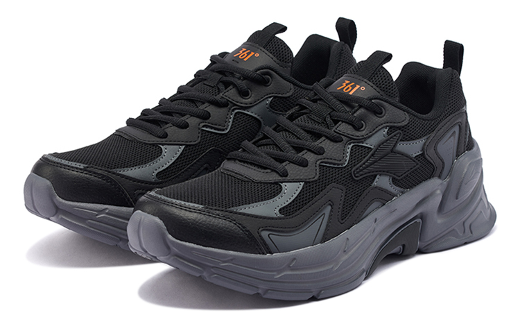 361° Slip Resistant, Abrasion Resistant, Breathable, Lightweight Low Top Running Shoes Men's Raven