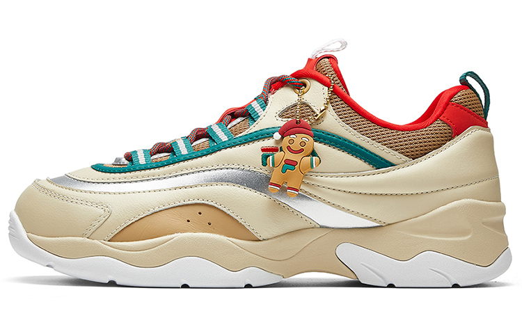 FILA FUSION Cushioning Anti-Slip Wear-Resistant Breathability Low-Top Casual Shoes Women's White Red Green