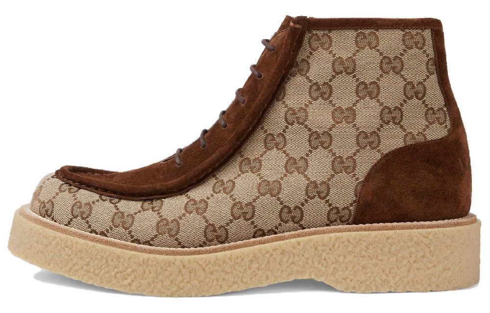 GUCCI GG Supreme Lace-up Boots