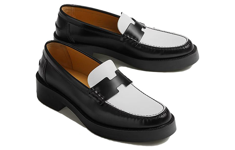 HERMES Hour Loafers Women's Black White купить в интернет-магазине Yoocart с быстрой доставкой по России.