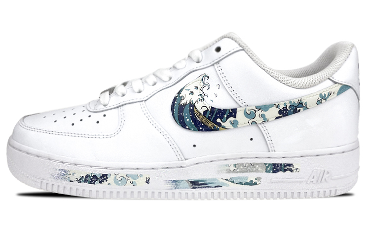 Nike Air Force 1 07 Air Force 1 Slip-Resistant Coverage Low-Top Skateboard Shoes Women's White Blue