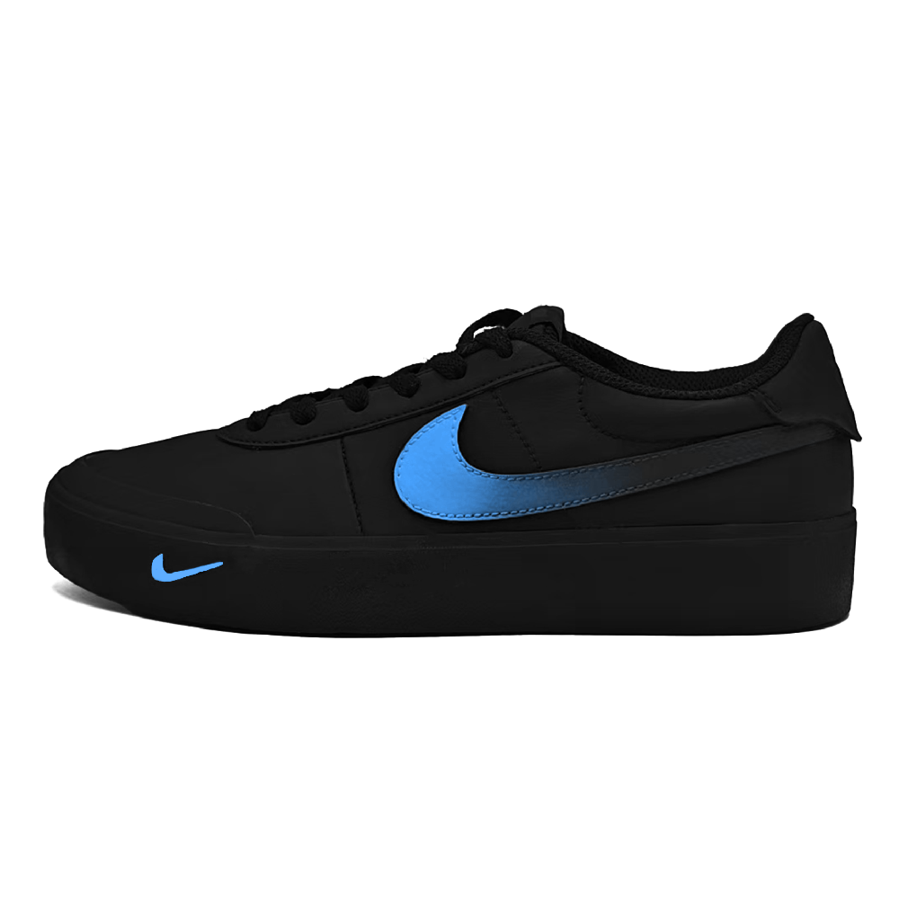 Nike Court Shot Blue Crystal Non slip Lightweight Low Top Skateboard Shoes Unisex Black Blue