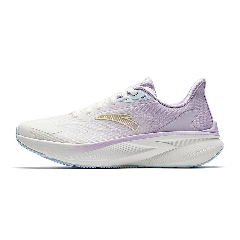 Anta Height Increasing Lightweight Breathable Slip-Resistant Low-Top Casual Running Shoes Women's White Purple