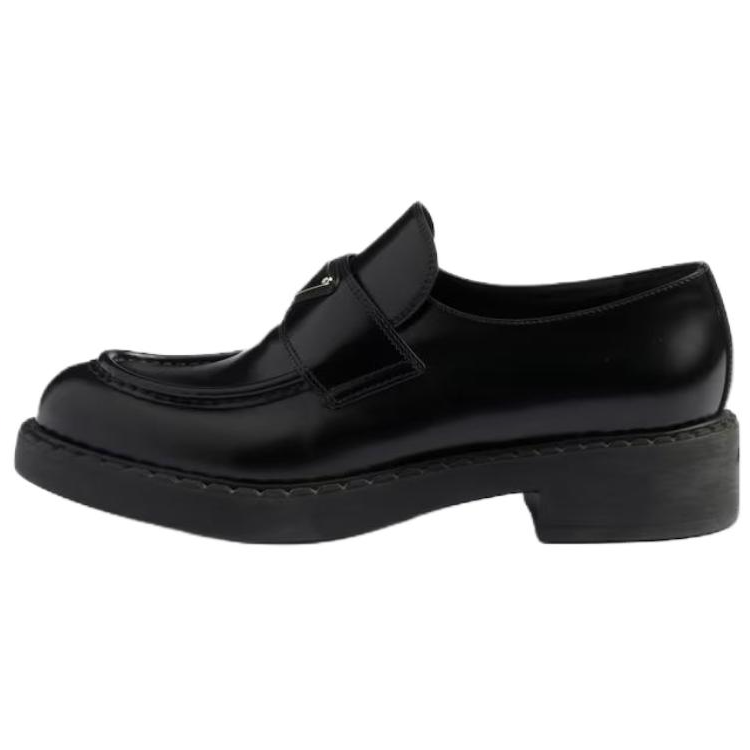 PRADA Chocolate 50mm Brushed Leather Loafer 'Black' Women's купить в интернет-магазине Yoocart с быстрой доставкой по России.