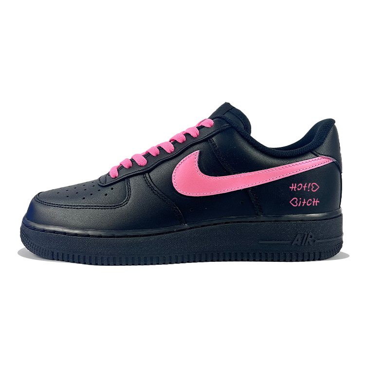 Nike Air Force 1 Thermal, Slip Resistant, And Abrasion Resistant Coverage Low Top Skateboard Shoes Unisex Black Pink