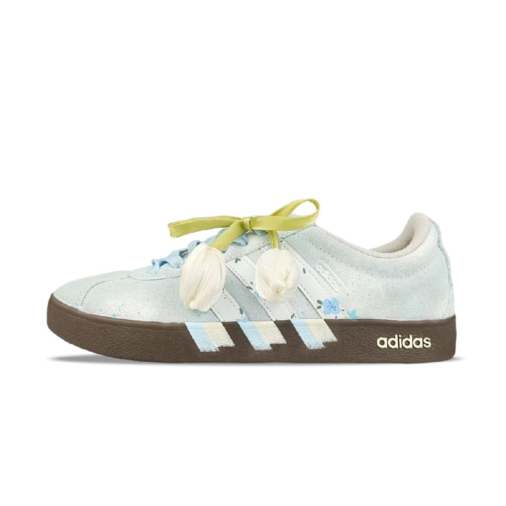 Adidas VL COURT 2.0 Abrasion Resistant Low Top Skateboard Shoes Unisex Blue White