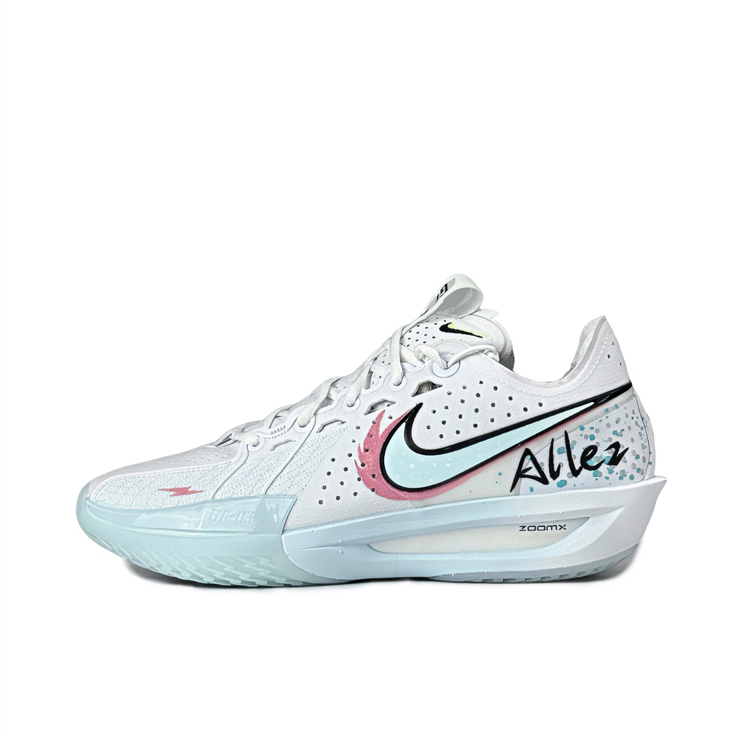 Nike G.T. Cut 3 Summer Ice Pink Cushioning, Wear Resistant Low top Basketball Shoes Men's Blue White