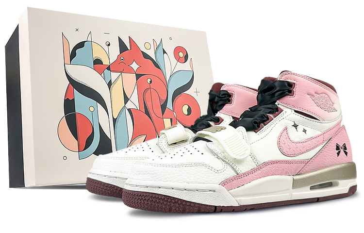 Jordan Legacy 312 High-Top Vintage Basketball Shoes Women's White Pink