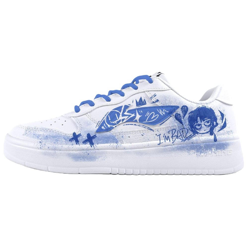 LiNing Pontoon Boats Slip Resistant, Abrasion Resistant, Breathable Low top Skateboard Shoes Unisex White