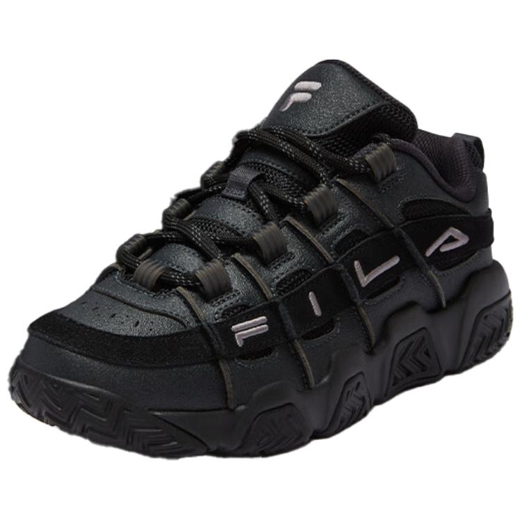 FILA FUSION BARRICADE Anti-Slip Wear-Resistant Low-Top Vintage Basketball Shoes Unisex Black