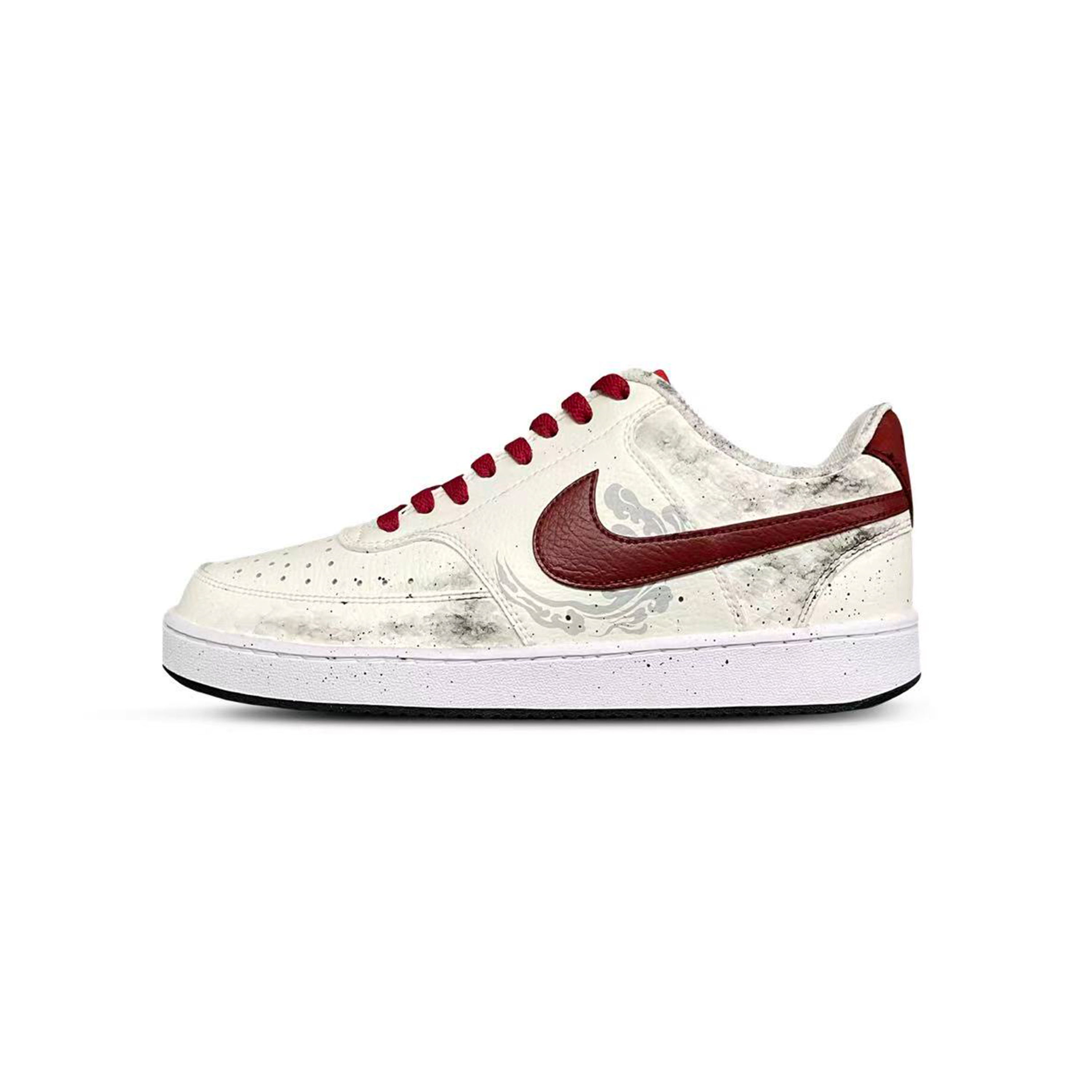 Nike Court Vision 1 Cushioning, Wear Resistant Low top Skateboard Shoes Men's Red White