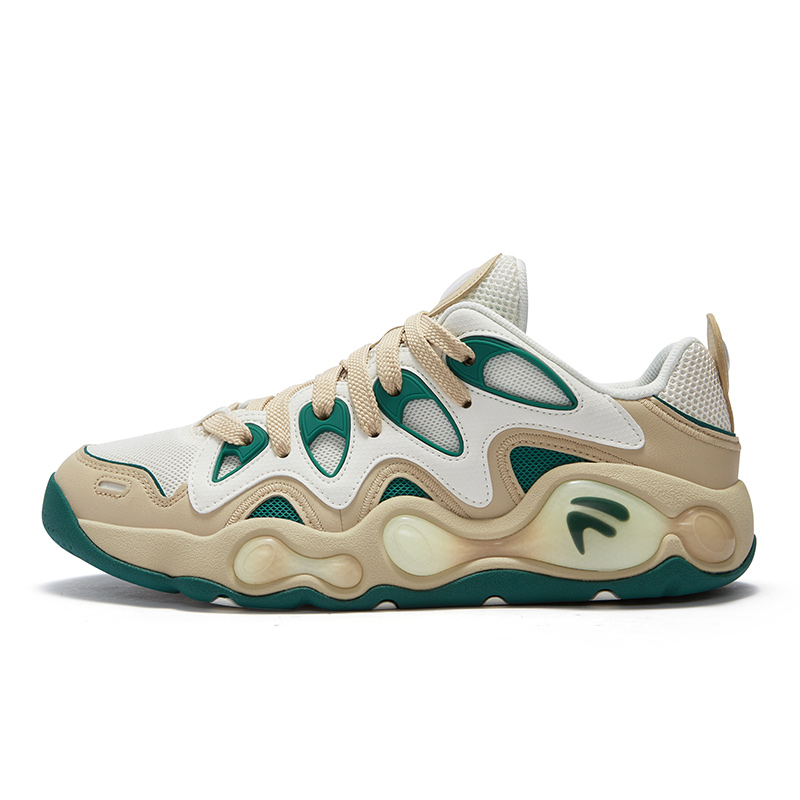 FILA FUSION VERTICAL Low Top Basketball Shoes Men's White Brown