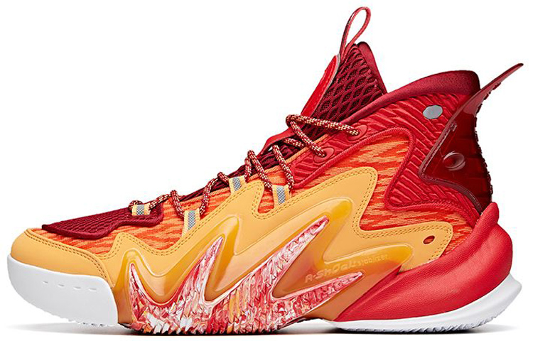 Anta Berserk 2 Cushioning, Slip Resistant, And Abrasion Resistant High Top Basketball Shoes Men's Red Yellow