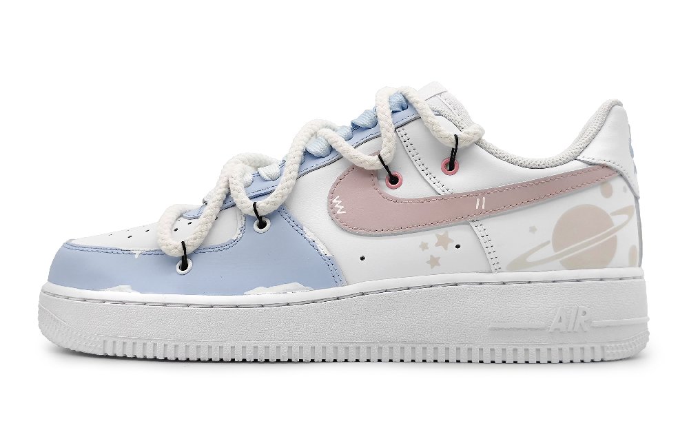 Nike Air Force 1 Anti-Slip Wear-Resistant Low-Top Skateboard Shoes GS Light Purple