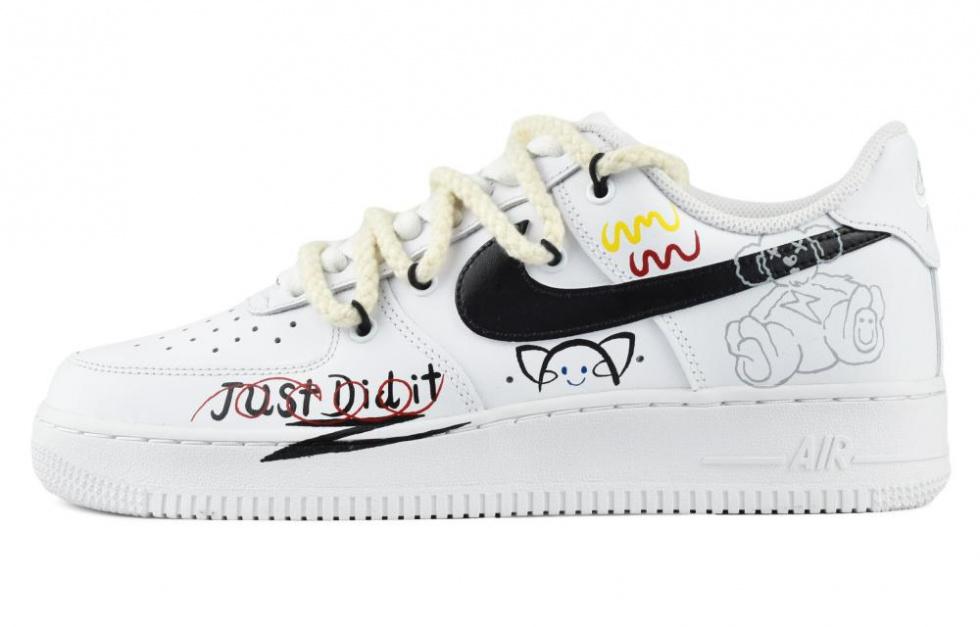 Nike Air Force 1 Low Air Force 1 Low-Top Skateboard Shoes Men's White Black