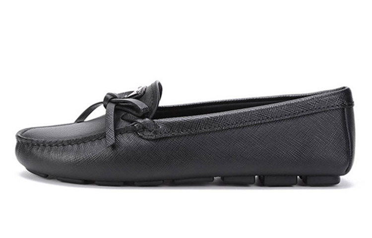 PRADA Saffiano Leather Driving Loafers 'Black' Women's