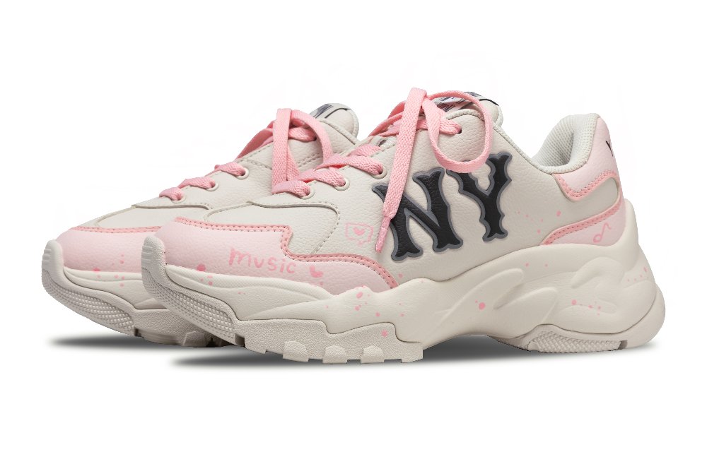 MLB Big Ball Chunky Sweet Rhythm Anti Slip Wear Resistant Low Top Chunky Sneakers Women's Pink