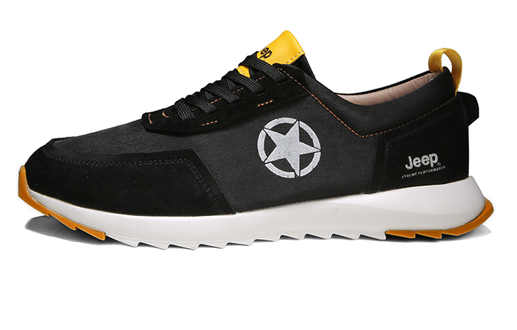 Jeep Skateboard Shoes Men Low Top Black