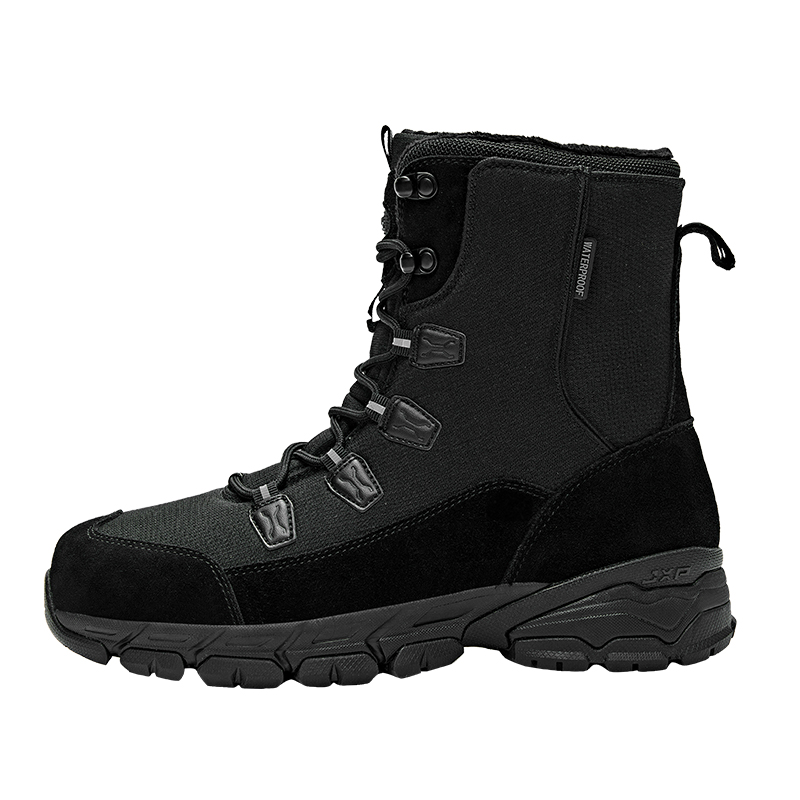 Jeep Warm Water-Resistant Wear-Resistant Cushioning Height Increasing Slip-Resistant Short Snow Boots Women's Black