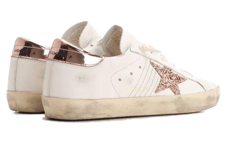 Golden Goose Super Star White Rose Gold Glitter Women's