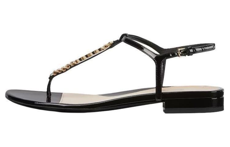GUCCI 24 Spring Summer Collection Signoria Collection One Strap Sandals 1.5cm Women's Black