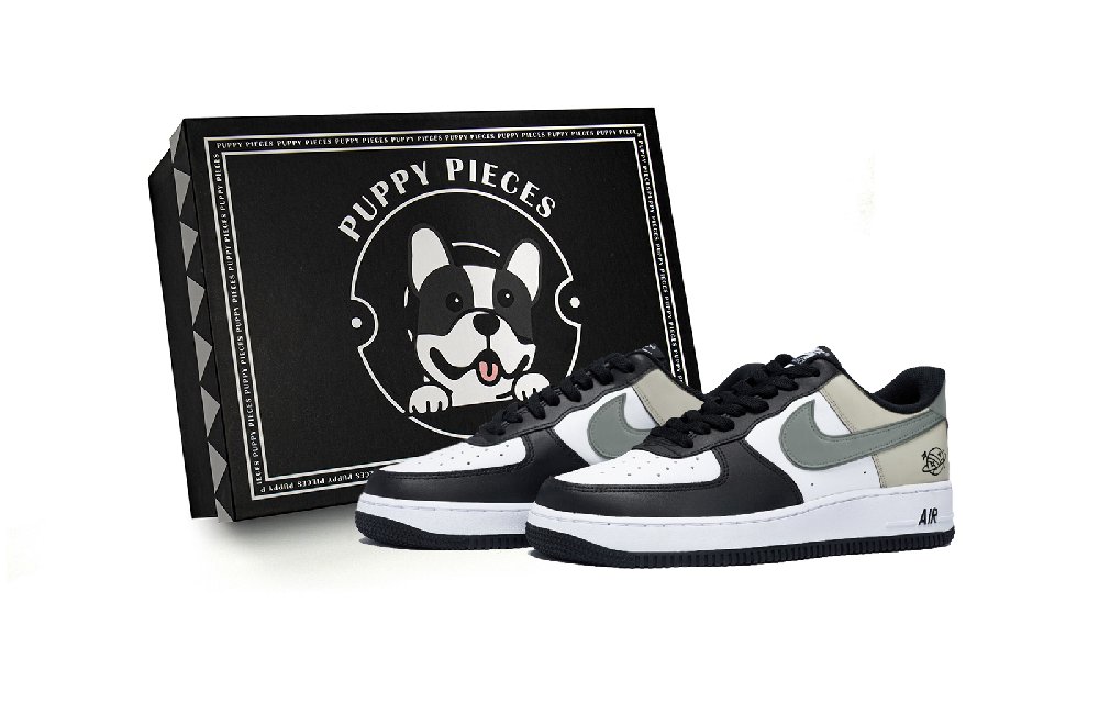 Nike Air Force 1 Sparkling Haze, Special Shoe Box Slip Resistant Low Top Skateboard Shoes Men's Black White
