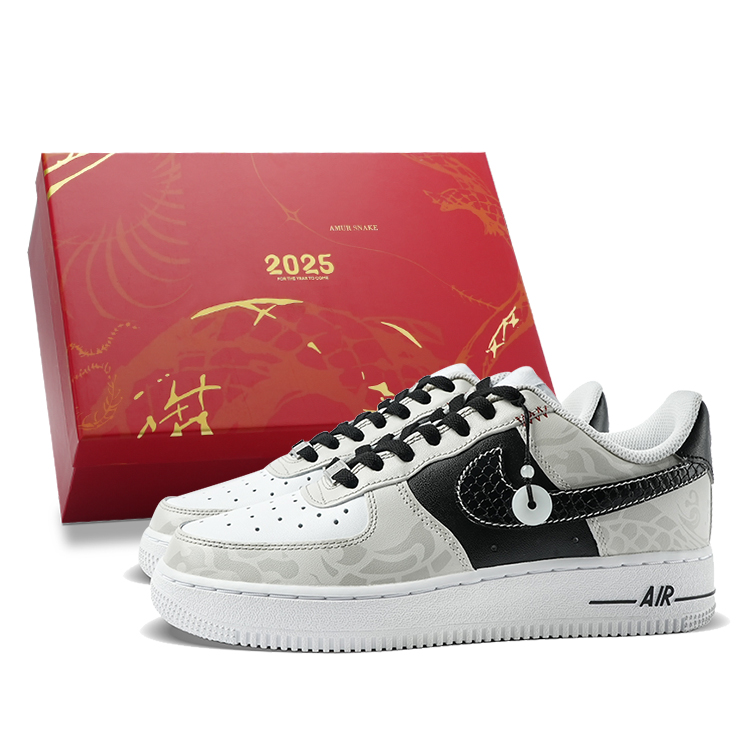 Nike Air Force 1 Abrasion-Resistant Low-Top Skateboard Shoes Men's Gray Black