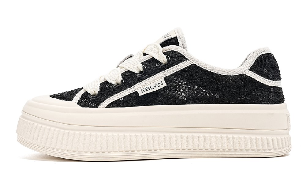 EBLAN Breathable And Wear resistant Low Top Skateboard Shoes Women's Black