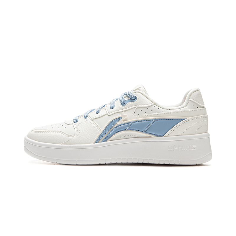 LiNing Acer Truncatum Cushioning, Slip Resistant, And Abrasion Resistant Low Top Skateboard Shoes Women's White Blue