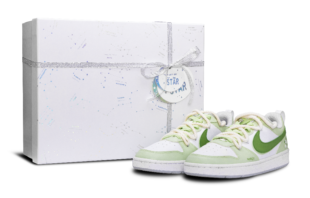 Nike Court Borough Anti Slip Wear Resistant Low Top Skateboard Shoes Women's Light Green