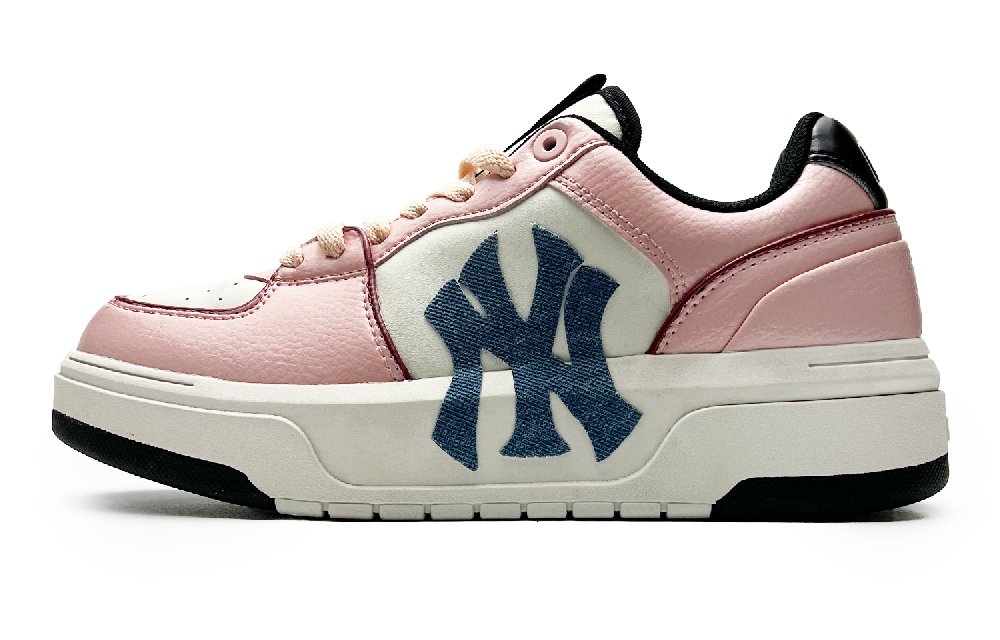 MLB Chunky Liner Anti-Slip Wear-Resistant Low-Top Skateboard Shoes Unisex Pink Blue White