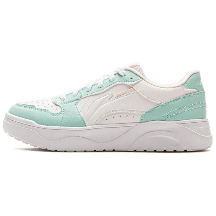 LiNing Fresh Look Slip Resistant Abrasion Resistant Low top Skateboard Shoes Women's White Green