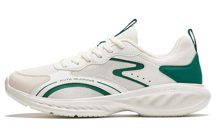 Anta Lightweight, Slip Resistant, And Abrasion Resistant Low Top Running Shoes Men's White Green