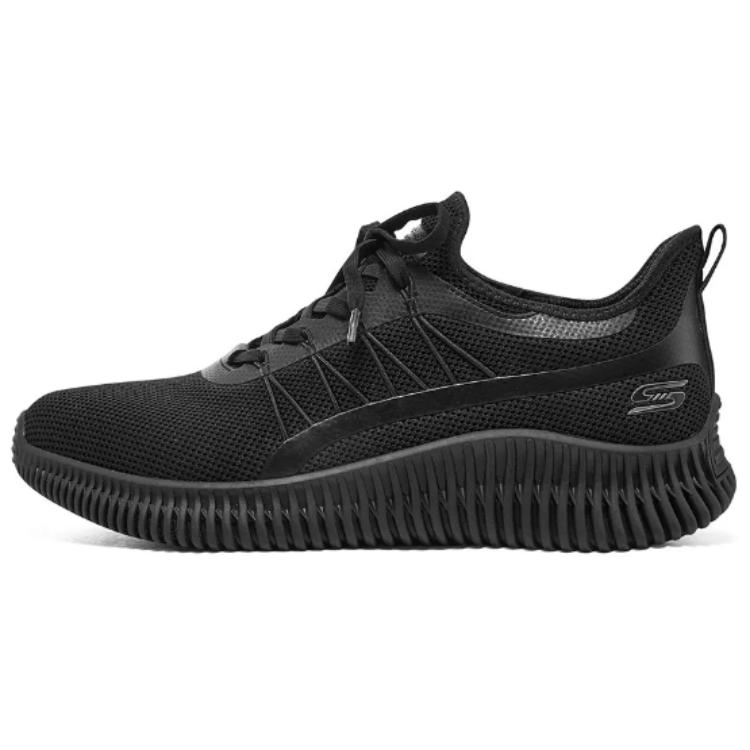 Skechers Cushioning Wear-Resistant Rebound Low-Top Running Shoes Men's Black