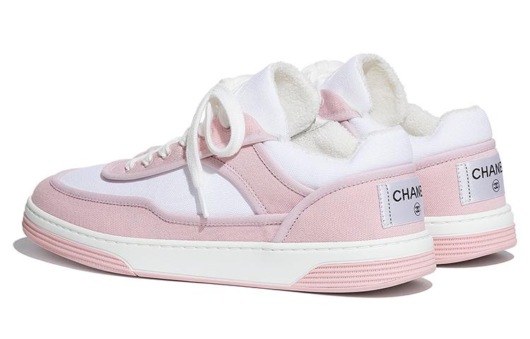 CHANEL Low Top Stylish Skateboarding Shoes Women's Pink White