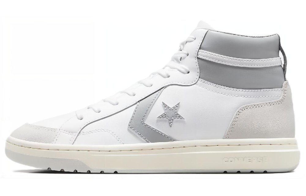 Converse Pro Blaze Classic Coverage Cushioning Lightweight High-Top Skateboard Shoes Unisex White Gray