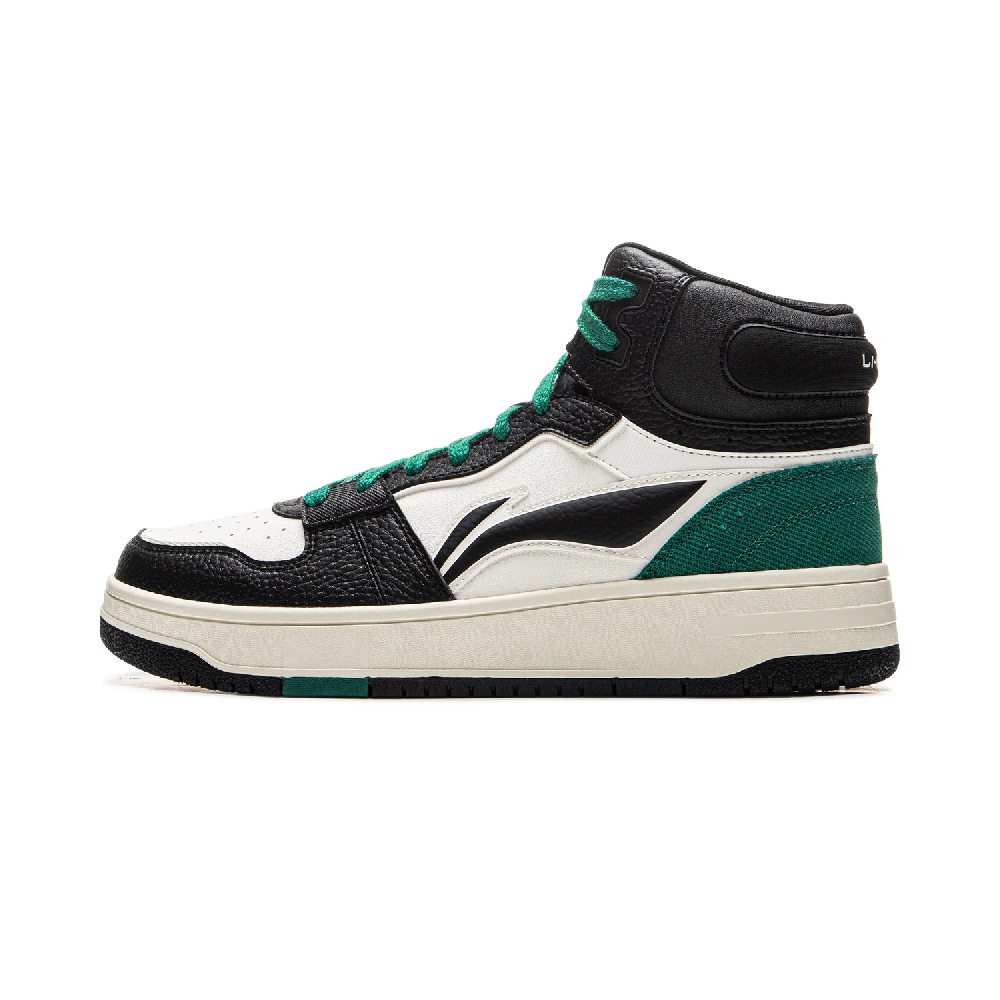 LiNing Tianji SOFT HI Anti-Slip Wear-Resistant Mid-Top Skateboard Shoes Men's White Black Green
