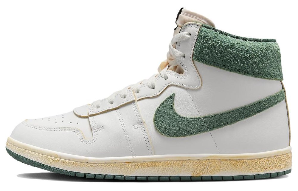 JORDAN Винтажные баскетбольные кроссовки MID Top Бело-зеленый Мужские