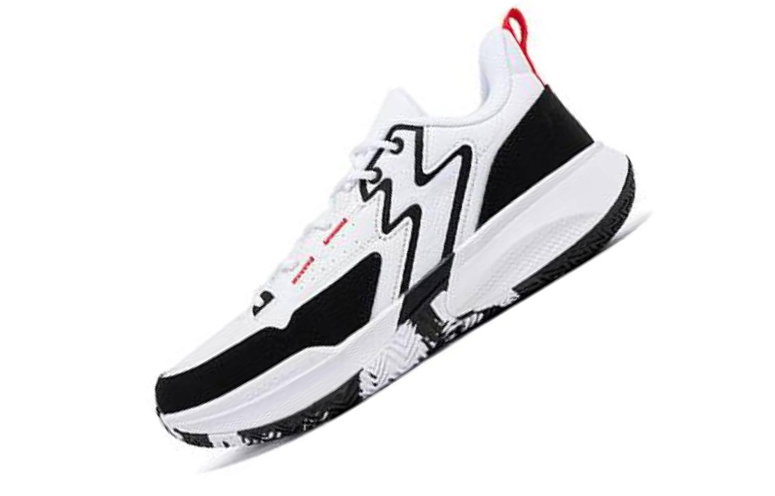 361° Cushioning Wear-Resistant Low-Top Basketball Shoes Men's White Black